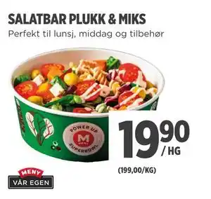 Meny SALATBAR PLUKK & MIKS tilbud