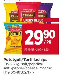 Meny Potetgull/Tortillachips tilbud