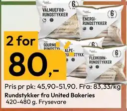Gigaboks Rundstykker fra United Bakeries tilbud