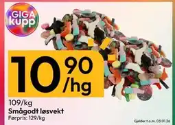 Gigaboks Smågodt løsvekt tilbud