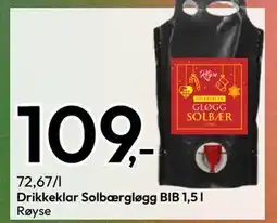 Gigaboks Drikkeklar Solbærgløgg BIB 1,5 l tilbud
