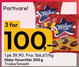 Gigaboks Nidar favoritter 200 g tilbud