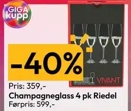 Gigaboks Champagneglass 4 pk Riedel tilbud