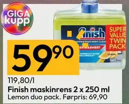 Gigaboks Finish maskinrens 2 x 250 ml tilbud