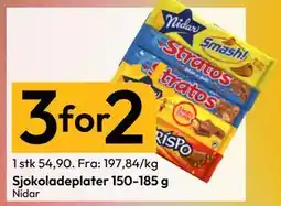 Gigaboks Sjokoladeplater 150-185 g tilbud