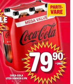 Coop Extra Coca-cola uten sukker 6 pk tilbud