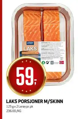 Bunnpris LAKS PORSJONER M/SKINN tilbud