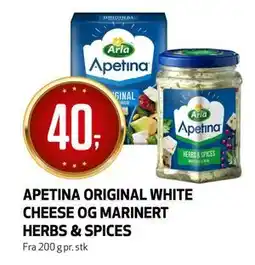 Bunnpris Apetina Original White Cheese og Marineret Herbs & Spices tilbud