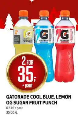 Bunnpris GATORADE COOL BLUE, LEMON OG SUGAR FRUIT PUNCH tilbud