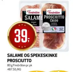 Bunnpris SALAME OG SPEKESKINKE PROSCIUTTO tilbud