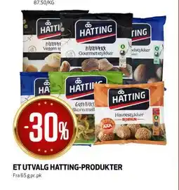 Bunnpris ET UTVALG HATTING-PRODUKTER tilbud