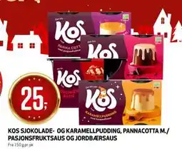 Bunnpris KOS SJOKOLADE- OG KARAMELLPUDDING, PANNACOTTA M. /PASJONSFRUKTSAUS OG JORDBÆRSAUS tilbud