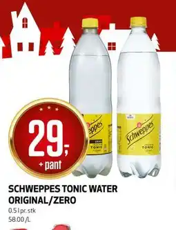 Bunnpris SCHWEPPES TONIC WATER ORIGINAL/ZERO tilbud