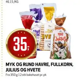 Bunnpris MYK OG RUND HAVRE, FULLKORN, JULIUS OG HVETE tilbud