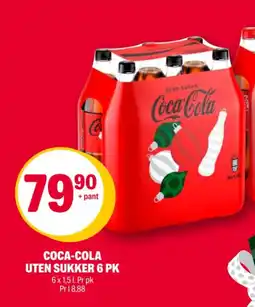 Coop Extra Coca-cola uten sukker 6 pk tilbud