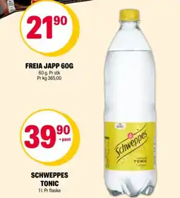 Coop Extra Schweppes tonic tilbud