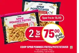 Coop Extra Coop sprø pommes frites/potetstaver tilbud