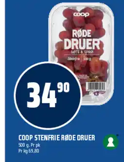 Coop Obs Coop stenfrie røde druer tilbud