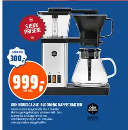 Coop Obs Obh nordica 241 blooming kaffetrakter tilbud