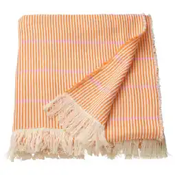 IKEA Lappkattfot Pledd, klaroransje/rosa, 130x170 cm tilbud