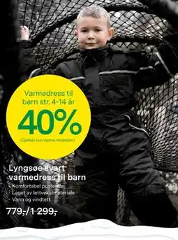 Felleskjøpet Lyngsøe svart varmedress til barn tilbud