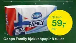 Felleskjøpet Ooops Family kjøkkenpapir 8 ruller tilbud