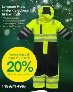 Felleskjøpet Lyngsøe Hivis vinterkjeledress til barn gul tilbud