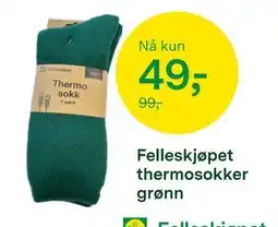 Felleskjøpet Felleskjøpet thermosokker grønn tilbud