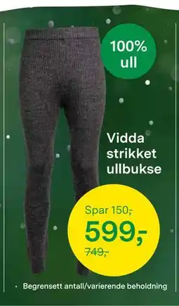 Felleskjøpet Vidda strikket ullbukse tilbud