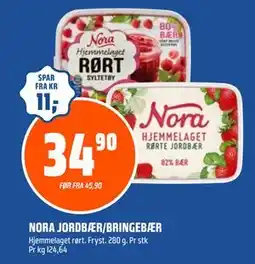 Coop Obs NORA JORDBÆR/BRINGEBÆR tilbud