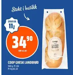 Coop Obs COOP GRESK LANDBRØD tilbud
