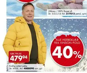 Kraftig vattert jakke