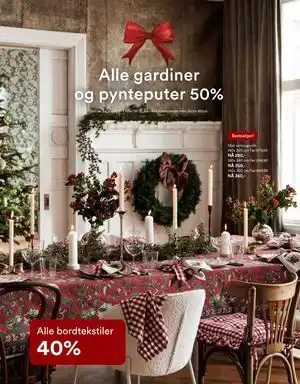 Alle gardiner og pynteputer 50%