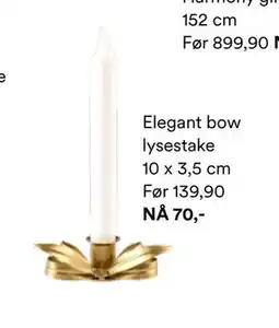 Kid Interiør Elegant bow lysestake 10 x 3,5 cm tilbud