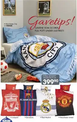 Sparkjøp FOTBALL SENGESETT 140x200/50x70 CM tilbud