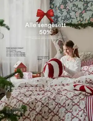 Alle sengesett 50%