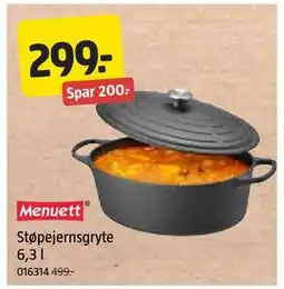 Jula Støpejernsgryte 6,3 l tilbud