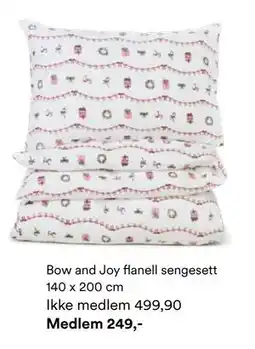 Kid Interiør Bow and Joy flanell sengesett 140 x 200 cm tilbud