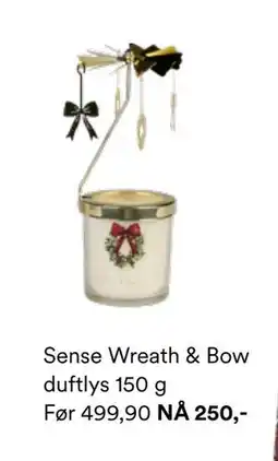 Kid Interiør Sense Wreath & Bow duftlys 150 g tilbud