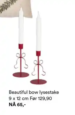 Kid Interiør Beautiful bow lysestake 9 x 12 cm tilbud