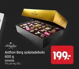 Jula Anthon Berg sjokoladeboks 600 g tilbud