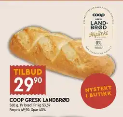 Coop Mega COOP GRESK LANDBRØD tilbud