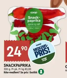 Coop Mega SNACKPAPRIKA, Medlemspris tilbud