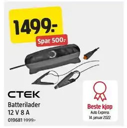 Jula Batterilader 12 V 8 A tilbud