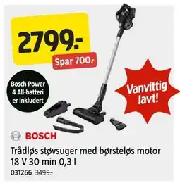 Jula Trådløs støvsuger med børsteløs motor 18 V 30 min 0,3 l tilbud