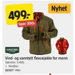 Jula Vind- og vanntett fleecejakke for menn tilbud