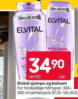 Rusta Elvital sjampo og balsam tilbud