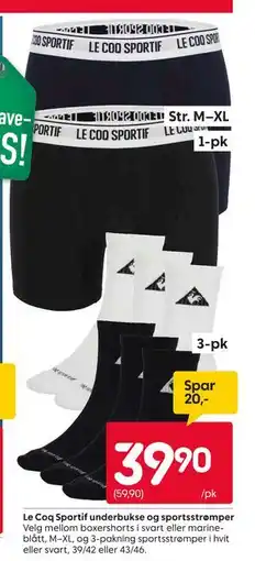 Rusta Le Coq Sportif underbukse og sportsstrømper tilbud