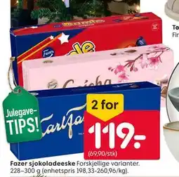 Rusta Fazer sjokoladeeske tilbud