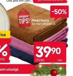 Rusta Pledd Fanny tilbud